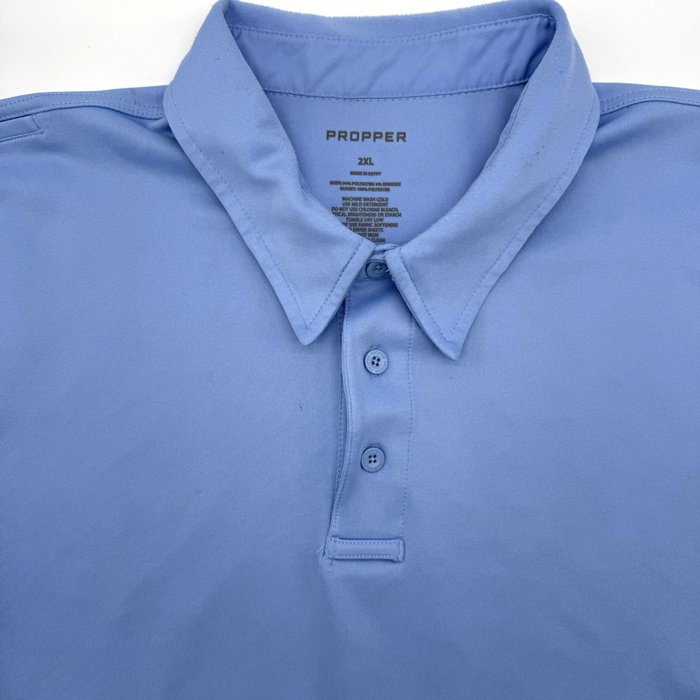 Propper Polo Shirt Men 2XL Blue Tactical Short Sleeve Performance Mic Clips